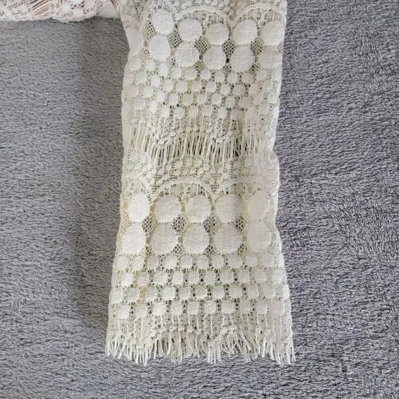 Catherine Malandrino Cream Ivory‎ Lined Lace Crochet Dress 3/4 Sleeve Size 4 - Picture 6 of 11